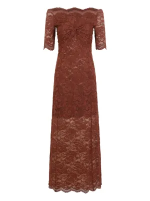Rabanne off-shoulder lace midi dress