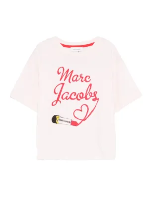 Marc Jacobs Kids lipstick-print cotton top