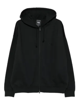 Y-3 zip-up logo-detail hoodie