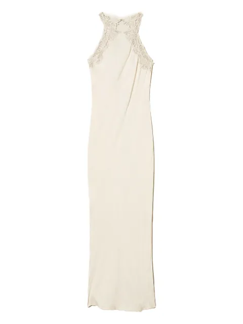 TWINSET lace-embellished satin maxi dress