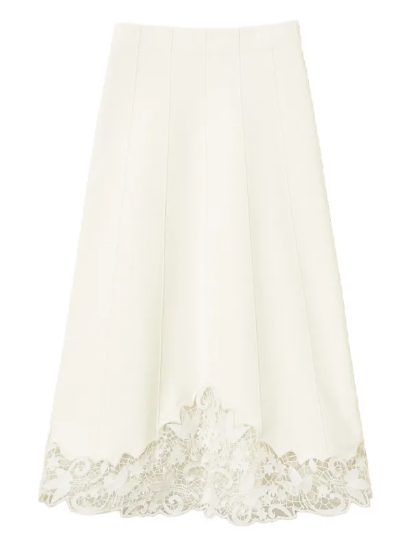 TWINSET midi lace-trimmed skirt