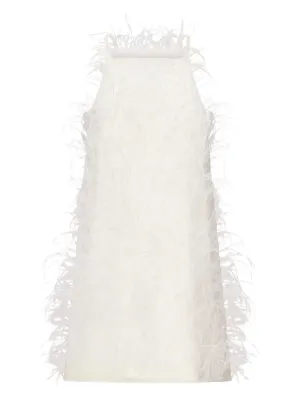 PINKO feather-embellished dress