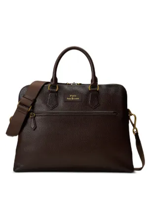 Polo Ralph Lauren pebble-leather detachable-strap briefcase 