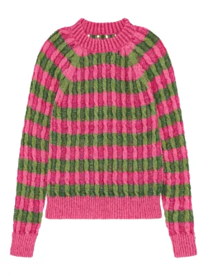 AGR cable-knit striped sweater