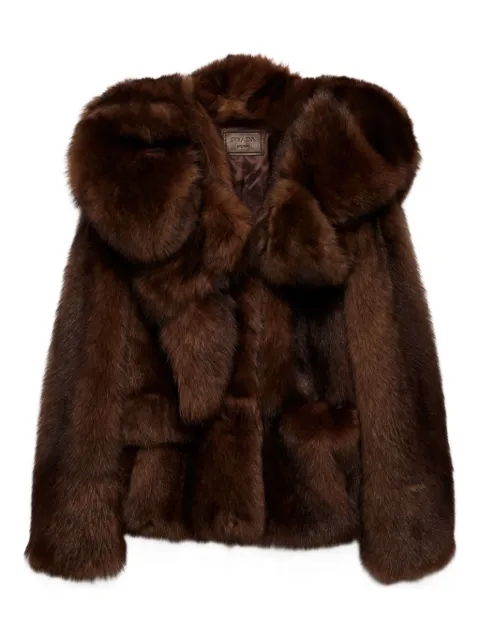 Prada hooded shearling jacket