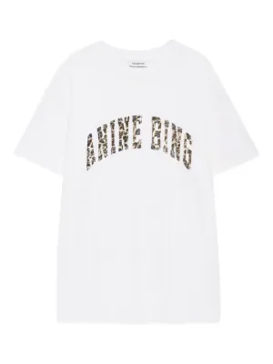 ANINE BING Walker leopard-print logo T-shirt