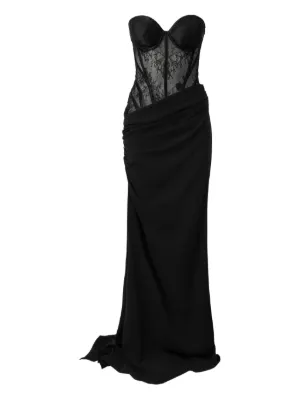 MOOS STUDIO Lunar Lace panelled draped dress