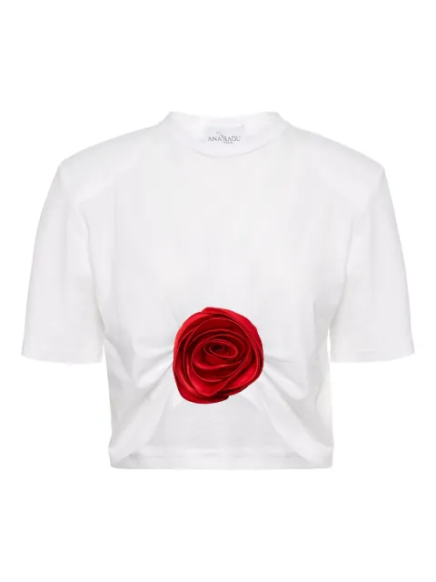 Ana Radu rose-embellished cropped top