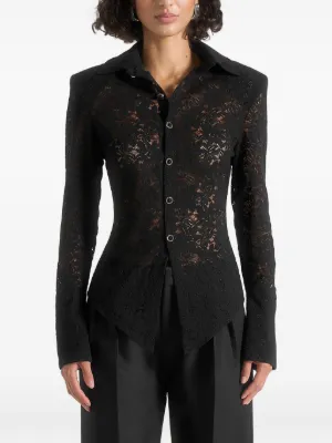Manière De Voir Sila wide shoulder lace angled shirt