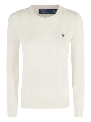 Polo Ralph Lauren embroidered-logo cable-knit sweater