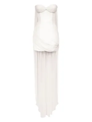 POST MERIDIEM corset draped mini dress