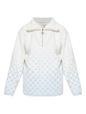 Casablanca logo-embroidered fleece jacket