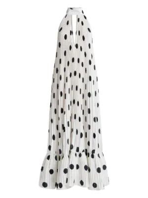 L'ID&Eacute;E Libertie polka-dot pleated maxi dress