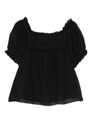 DÔEN Frances ruffled detail top