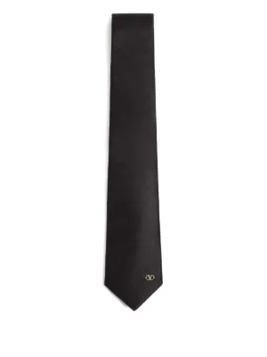 Valentino Garavani Valentie silk tie with VLogo signature detail