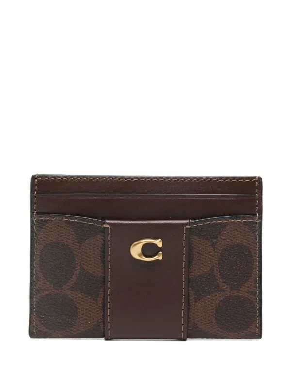 Coach monogram-print logo-plaque card holder