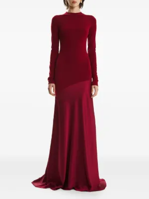 2310 STUDIO long-sleeve flared maxi dress