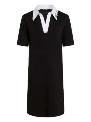 Karl Lagerfeld signature-collar polo dress
