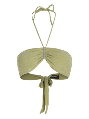 Karl Lagerfeld logo-plaque bikini top
