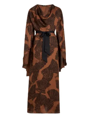 Karl Lagerfeld maxi fan-print kaftan dress