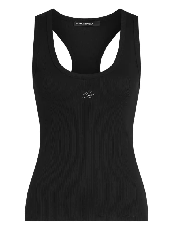 Karl Lagerfeld Autograph ribbed tank top