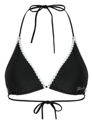 Karl Lagerfeld scallop-trim bikini top