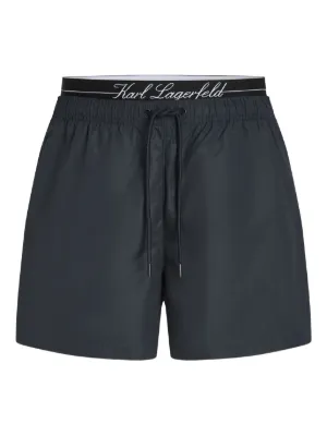 Karl Lagerfeld double-waistband swim shorts