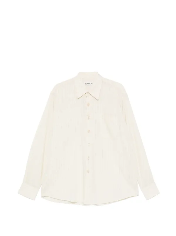 OUR LEGACY Above pinstriped shirt