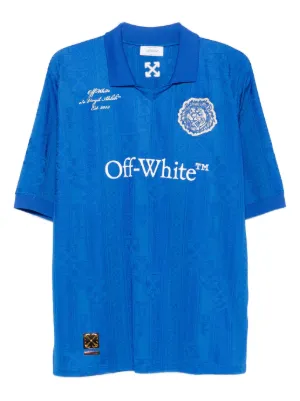 Off-White lion-patch polo-collar T-shirt
