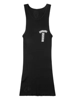 Chrome Hearts logo-print fine-ribbed tank top