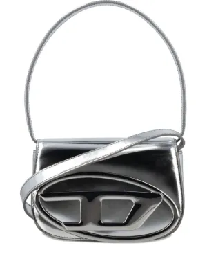 Diesel silver leather shoulder bag