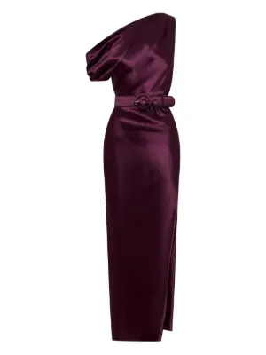 Nicholas Eartha one-shoulder belted maxi dress