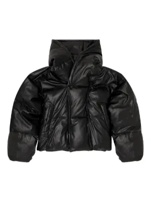 Diesel hooded puffer jacket in coated fabric