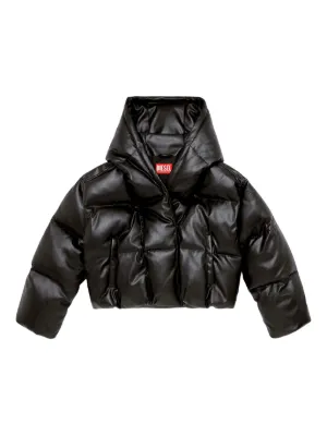 Diesel hooded puffer jacket in coated fabric