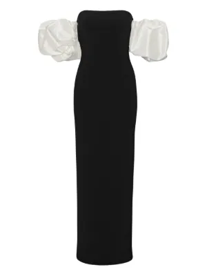 ROTATE BIRGER CHRISTENSEN maxi puff sleeve dress black