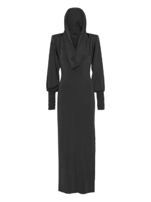 ROTATE BIRGER CHRISTENSEN slinky hooded dress black