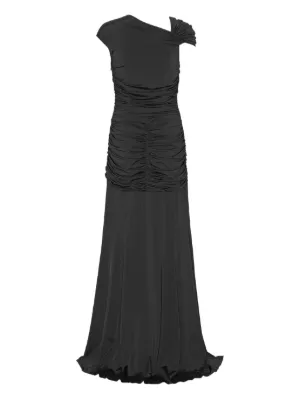 ROTATE BIRGER CHRISTENSEN maxi asymmetric dress black