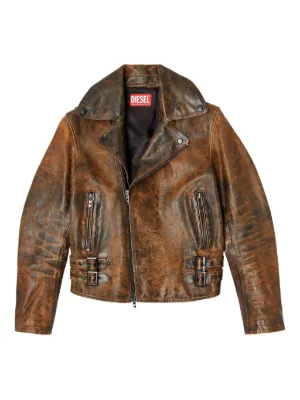 Diesel biker jacket in treated leather