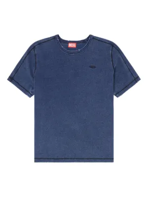Diesel distressed T-shirt with denim effect