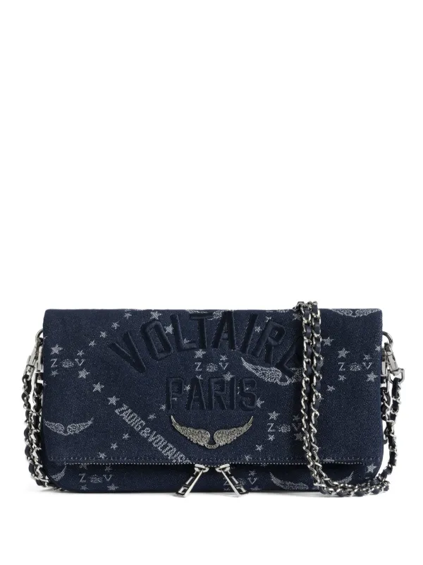 Zadig&Voltaire Rock Monogram denim pochette