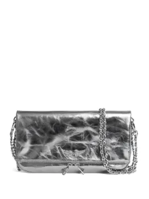 Zadig&Voltaire Rock metallic leather clutch