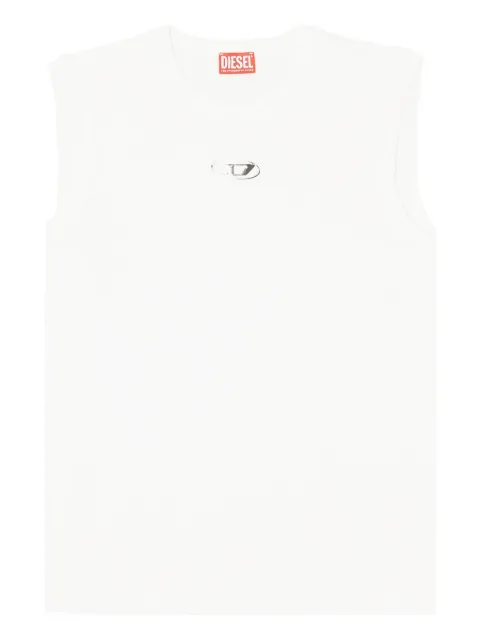 Diesel cotton tank top with metallic Oval D