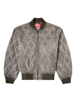 Diesel padded argyle-quilted bomber jacket