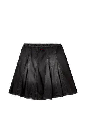 Diesel short pleated skirt in lightweight denim