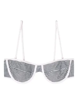Diesel bikini top with houndstooth print