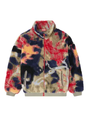 Diesel teddy-fleece jacket with graffiti motif