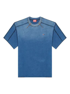 Diesel cotton T-shirt with contrasting overlock stitching
