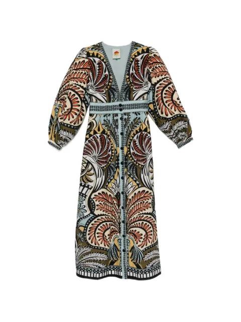 FARM Rio printed V-neck dress