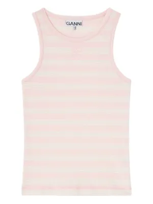 GANNI stripe rib tank top