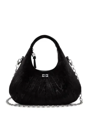 GANNI velvet moire mini shoulder bag